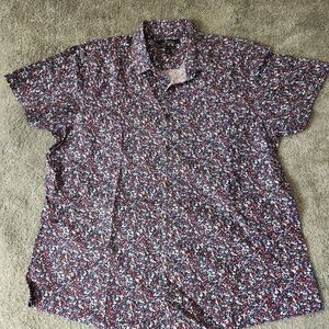 Marc Anthony Luxury Slim Fit Button Down Casual Shirt Multicolor Paisley Size XL